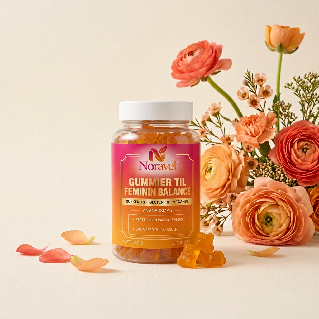 Noravel gummies til feminin balance med blomster